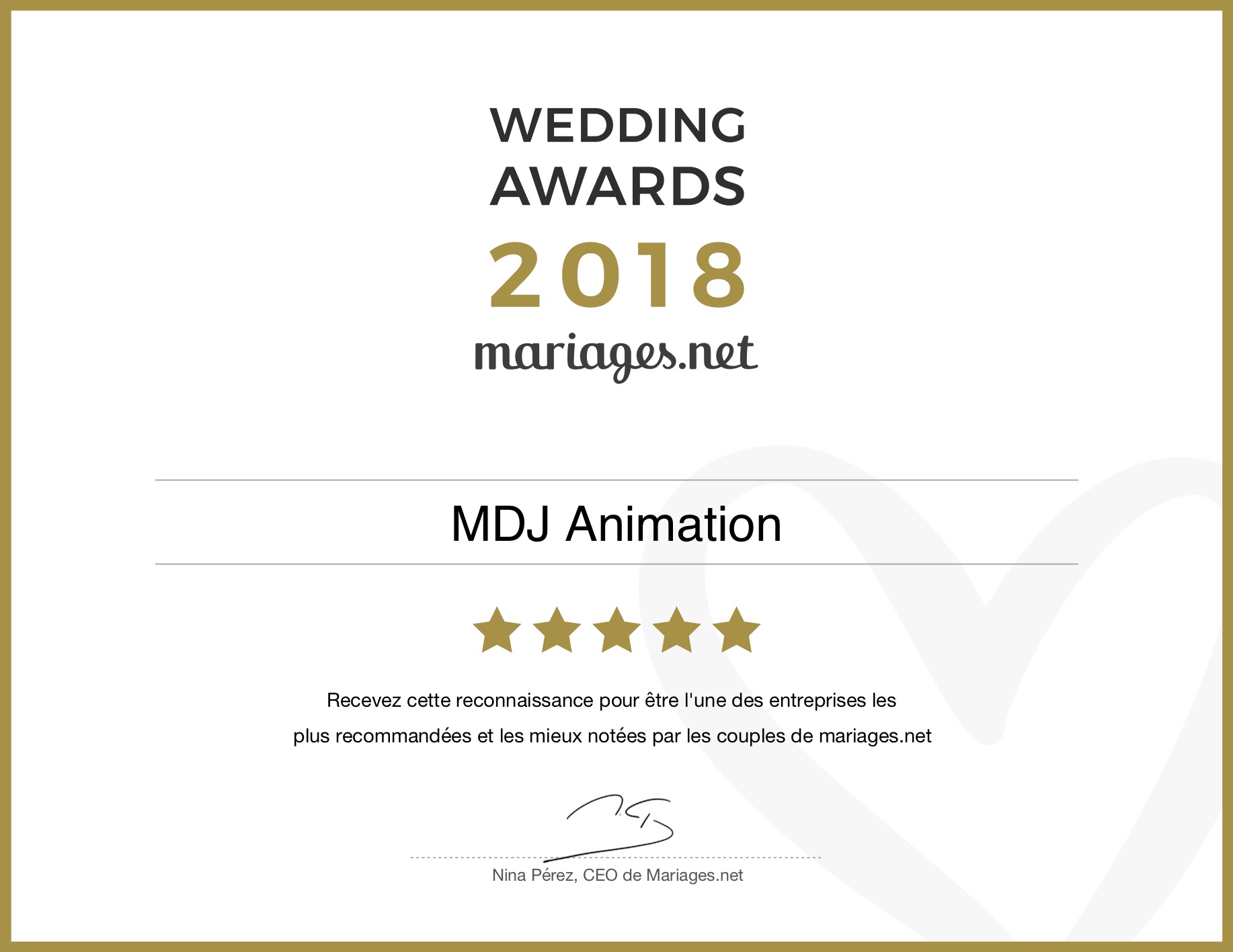 wedding award